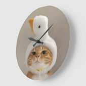 Adorable Cat Große Wanduhr (Winkel)