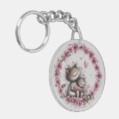 Adorable Cat Illustration Acrylic Keychain Schlüsselanhänger (Vorderseite links)