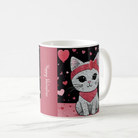 Adorable Cat in Disguise - Purfekt Valentingenuss Kaffeetasse (VorderseiteRechts)