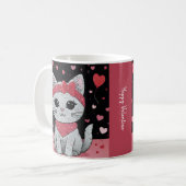 Adorable Cat in Disguise - Purfekt Valentingenuss Kaffeetasse (Vorderseite Links)