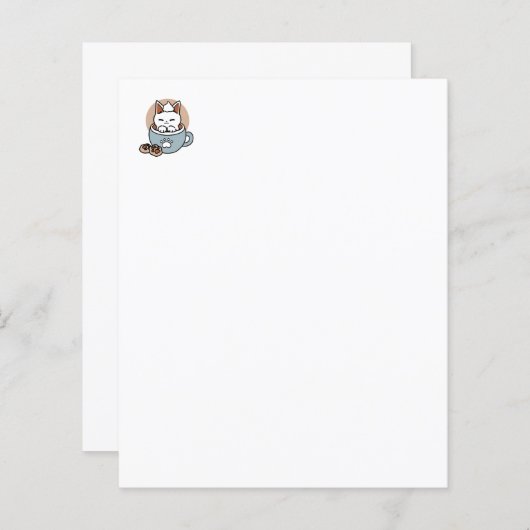 Adorable Cat in Tasse Holiday Design - Katze & Kak (Vorne/Hinten)