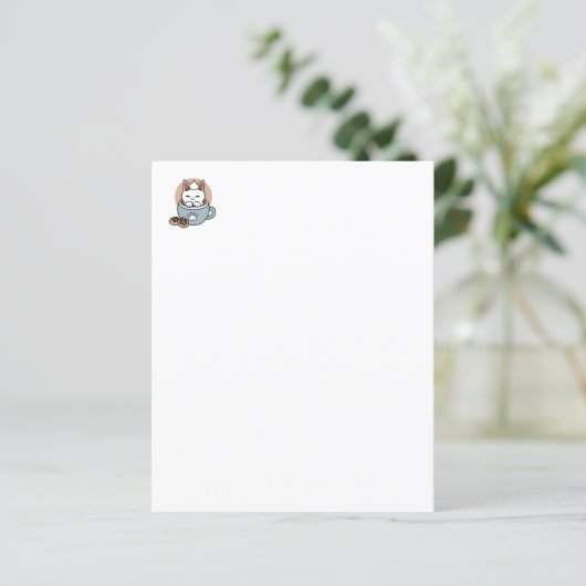 Adorable Cat in Tasse Holiday Design - Katze & Kak (Stehend Vorderseite)