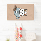 Adorable Cat in Tasse Holiday Design - Katze & Kak Banner (Insitu)
