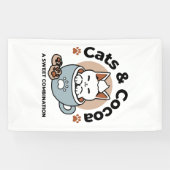 Adorable Cat in Tasse Holiday Design - Katze & Kak Banner (Horizontal)