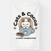 Adorable Cat in Tasse Holiday Design - Katze & Kak Banner (Vertikal)