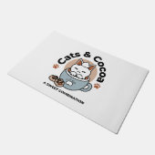 Adorable Cat in Tasse Holiday Design - Katze & Kak Fußmatte (Schrägansicht)
