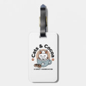 Adorable Cat in Tasse Holiday Design - Katze & Kak Gepäckanhänger (Rückseite vertikal)