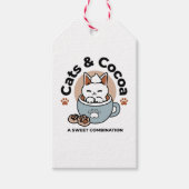 Adorable Cat in Tasse Holiday Design - Katze & Kak Geschenkanhänger (Vorderseite)