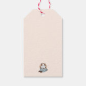 Adorable Cat in Tasse Holiday Design - Katze & Kak Geschenkanhänger (Rückseite)