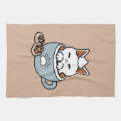Adorable Cat in Tasse Holiday Design - Katze & Kak Geschirrtuch (Horizontal)