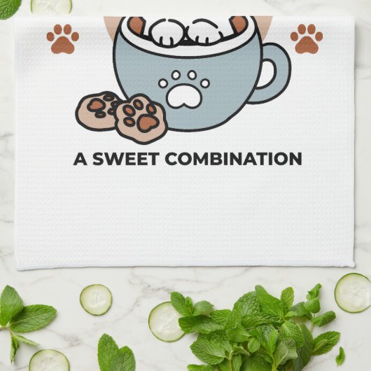 Adorable Cat in Tasse Holiday Design - Katze & Kak Geschirrtuch (Gefaltet)