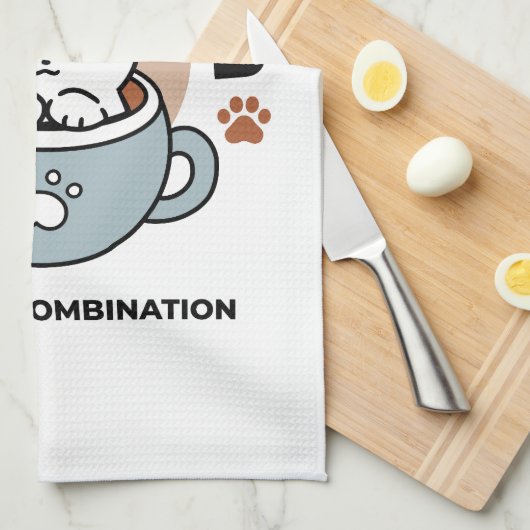 Adorable Cat in Tasse Holiday Design - Katze & Kak Geschirrtuch (Viertel Falte)