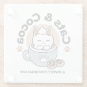 Adorable Cat in Tasse Holiday Design - Katze & Kak Glasuntersetzer (Rückseite)