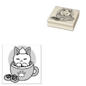 Adorable Cat in Tasse Holiday Design - Katze & Kak Gummistempel (Stempel)