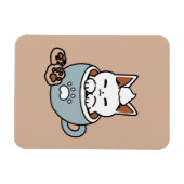 Adorable Cat in Tasse Holiday Design - Katze & Kak Magnet (Horizontal)