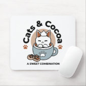 Adorable Cat in Tasse Holiday Design - Katze & Kak Mousepad (Mit Mouse)