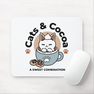 Adorable Cat in Tasse Holiday Design - Katze & Kak Mousepad