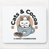 Adorable Cat in Tasse Holiday Design - Katze & Kak Mousepad (Vorne)