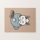 Adorable Cat in Tasse Holiday Design - Katze & Kak Puzzle (Horizontal)