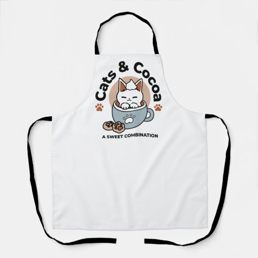 Adorable Cat in Tasse Holiday Design - Katze & Kak Schürze (Vorderseite)