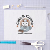 Adorable Cat in Tasse Holiday Design - Katze & Kak Seidenpapier (Handwerk)