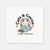 Adorable Cat in Tasse Holiday Design - Katze & Kak Serviette (Vorderseite)