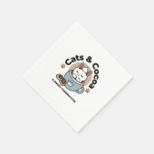 Adorable Cat in Tasse Holiday Design - Katze & Kak Serviette (Ecke)