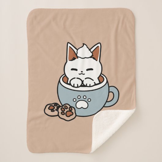 Adorable Cat in Tasse Holiday Design - Katze & Kak Sherpadecke (Vorderseite)