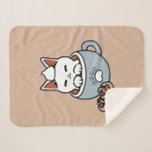 Adorable Cat in Tasse Holiday Design - Katze & Kak Sherpadecke (Vorderseite (Horizontal))