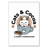 Adorable Cat in Tasse Holiday Design - Katze & Kak Tischnummer (Vorderseite)