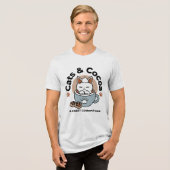 Adorable Cat in Tasse Holiday Design - Katze & Kak Tri-Blend Shirt (Vorderseite voll)