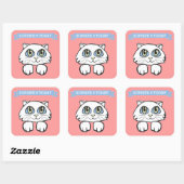 ADORABLE CAT KIDS SQUARE STICKERS (Blatt)
