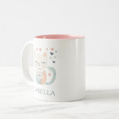 Adorable Cat Liebe - Personalisiert Zweifarbige Tasse (Vorderseite Links)