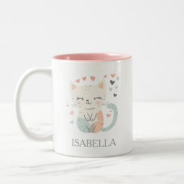 Adorable Cat Liebe - Personalisiert Zweifarbige Tasse