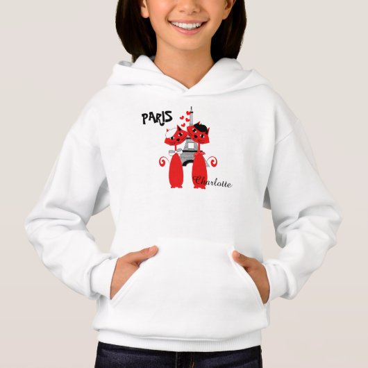 Adorable Cat Lovers - Personalisierter Name in Par Hoodie (Vorderseite)