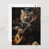 Adorable Cat Musiker Postkarte (Vorne/Hinten)