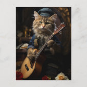 Adorable Cat Musiker Postkarte (Vorderseite)