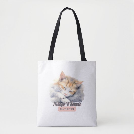 Adorable Cat "Nickerchen Time All Time" Tasche (Vorderseite)