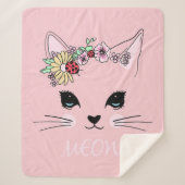 Adorable Cat | Pink Niedlich Meaow Cat Blanket Sherpadecke (Vorderseite)