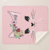 Adorable Cat | Pink Niedlich Meaow Cat Blanket Sherpadecke (Vorderseite (Horizontal))