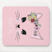 Adorable Cat | Pink Niedlich Meow Cat Blanket Mousepad (Vorne)