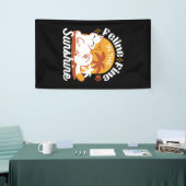 Adorable Cat Relaxen in der Sonne - Sommergäste Banner (Messeveranstaltung)