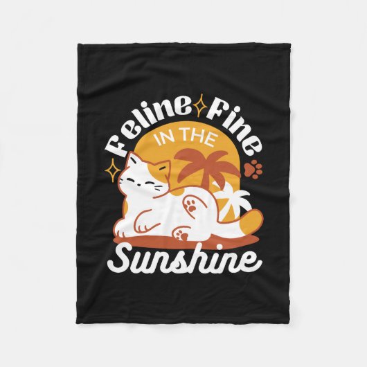 Adorable Cat Relaxen in der Sonne - Sommergäste Fleecedecke (Vorderseite)