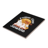 Adorable Cat Relaxen in der Sonne - Sommergäste Fliese (Seite)