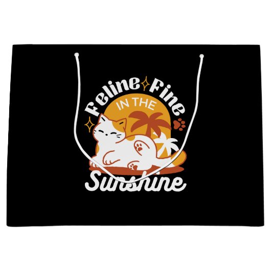 Adorable Cat Relaxen in der Sonne - Sommergäste Große Geschenktüte (Vorderseite)