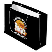 Adorable Cat Relaxen in der Sonne - Sommergäste Große Geschenktüte (Vorderseite Schrägansicht)