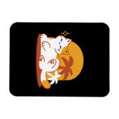 Adorable Cat Relaxen in der Sonne - Sommergäste Magnet (Horizontal)