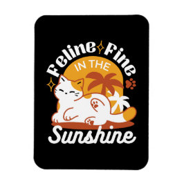 Adorable Cat Relaxen in der Sonne - Sommergäste Magnet