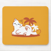 Adorable Cat Relaxen in der Sonne - Sommergäste Mousepad (Vorne)