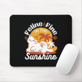 Adorable Cat Relaxen in der Sonne - Sommergäste Mousepad (Mit Mouse)